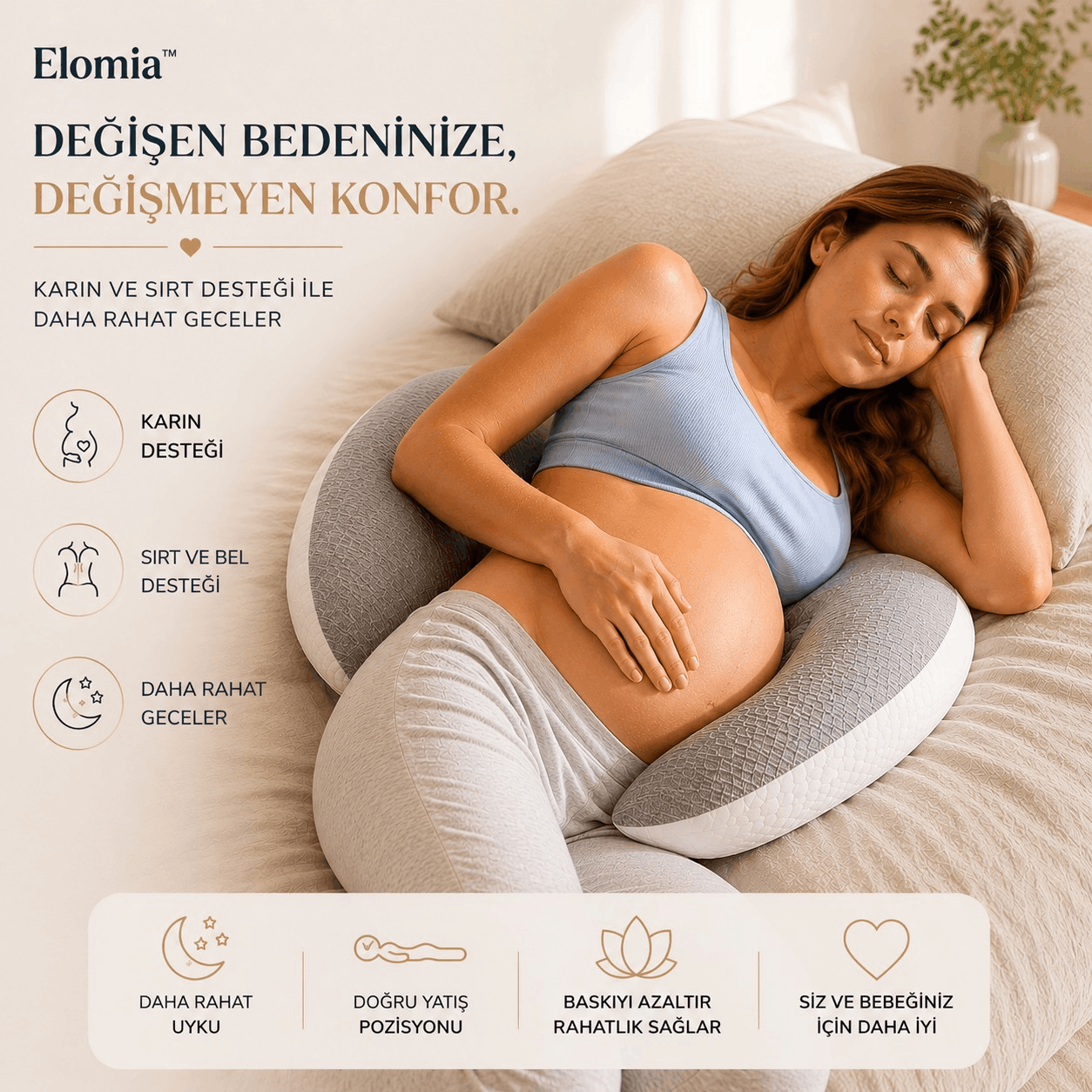 Elomia Comfort - Hamile Destek Yastığı